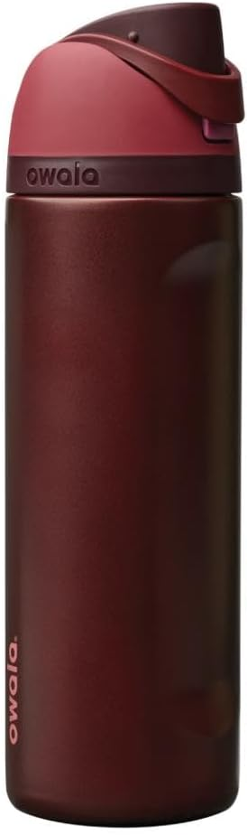 Owala FreeSip Insulated Stainless Steel Water Bottle Black Cherry 24 Oz
